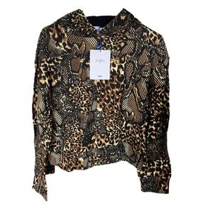 ZARA leopard pattern hoodie. New with tags